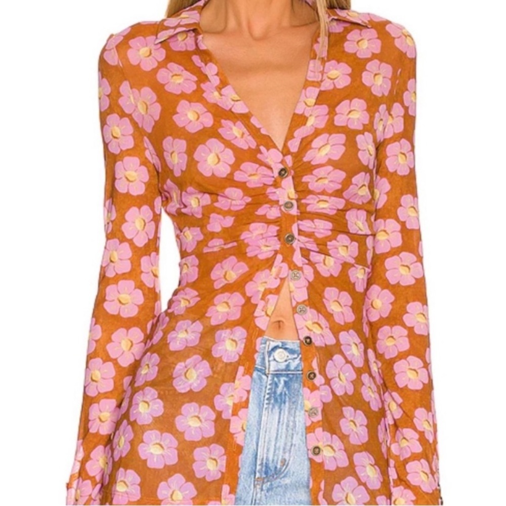 Free People lucky shirtee top Medium NWOT floral cute